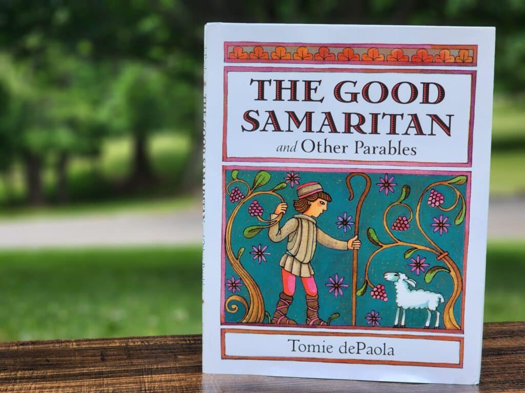 Reading The Good Samaritan and Other Parables by Tomie dePaola.