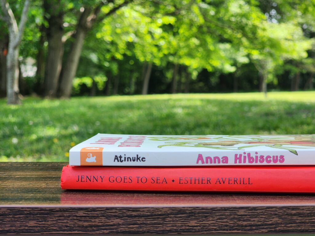 Stacking up some living books for our morning basket.